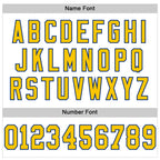 Custom White Yellow-Royal Mesh Authentic Football Jersey photo 3