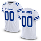 Custom White Royal-Silver Mesh Authentic Football Jersey