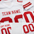 Custom White Red Authentic Football Jersey detail