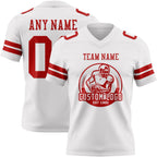 Custom White Red Authentic Football Jersey photo 2