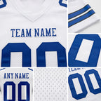 Custom White Royal Authentic Football Jersey detail