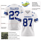 Custom White Royal Authentic Football Jersey photo 3