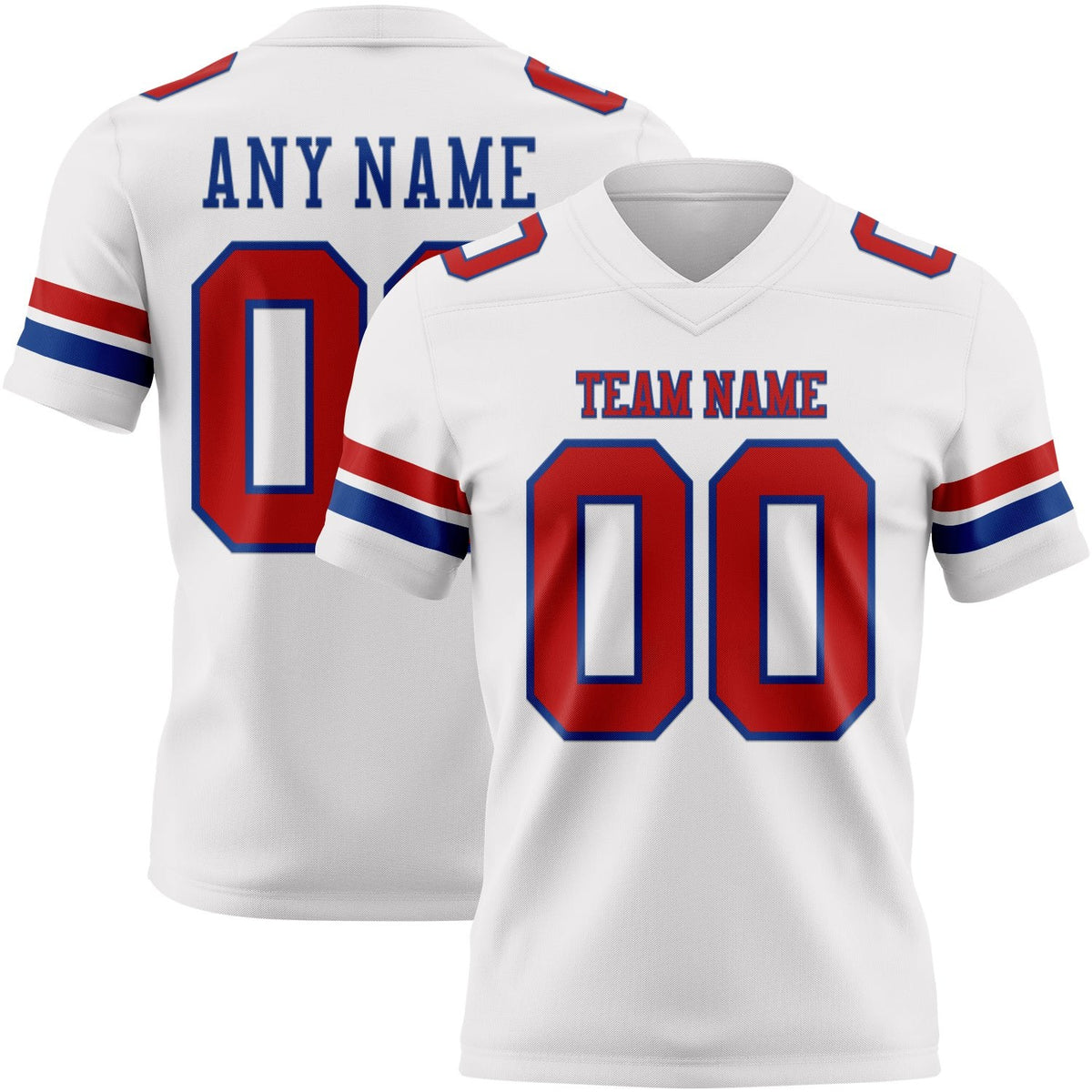 Custom White Red-Royal Authentic Football Jersey photo 1
