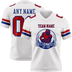 Custom White Red-Royal Authentic Football Jersey photo 2
