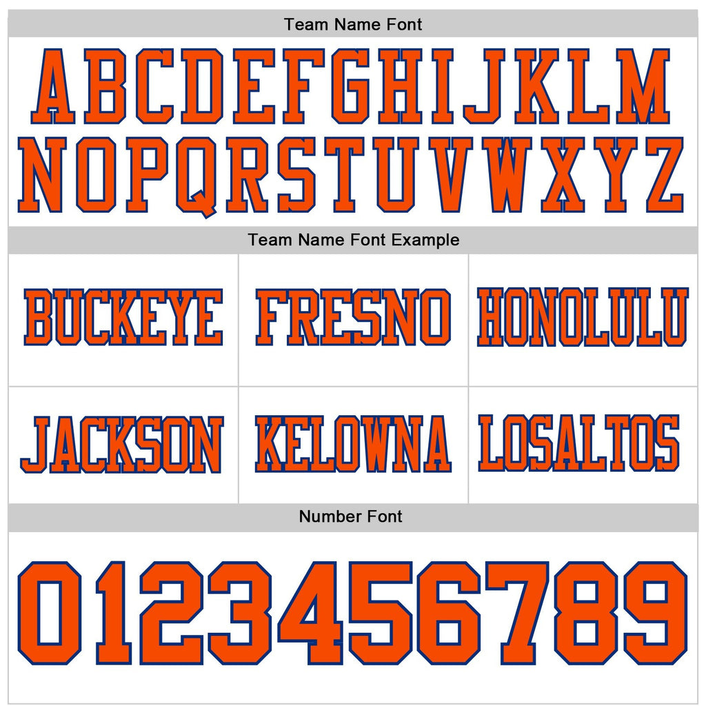 Custom White Orange-Royal Authentic Football Jersey photo 3