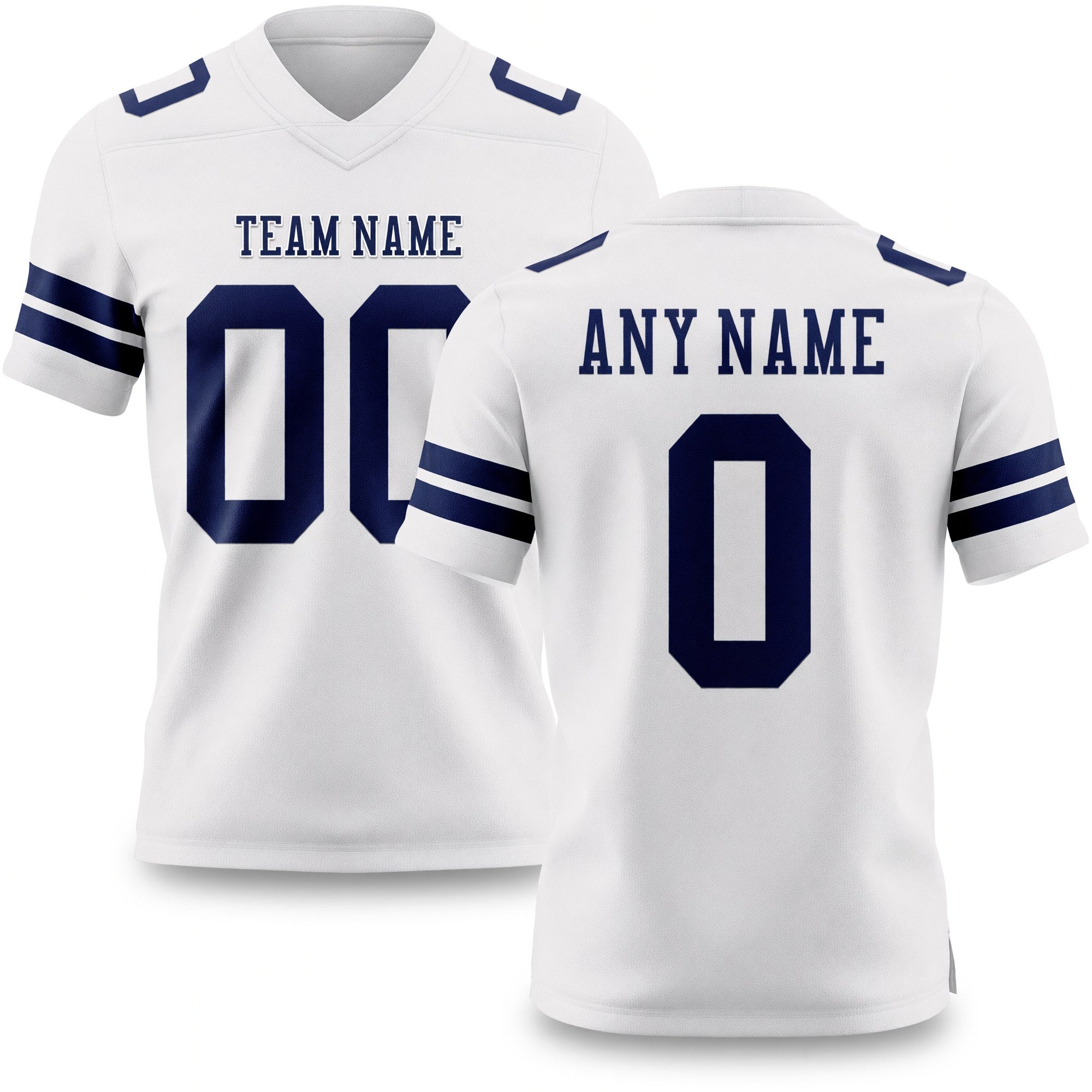 Custom White Navy Authentic Football Jersey