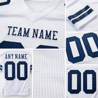 Custom White Navy Authentic Football Jersey detail