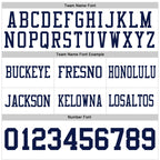 Custom White Navy Authentic Football Jersey photo 4