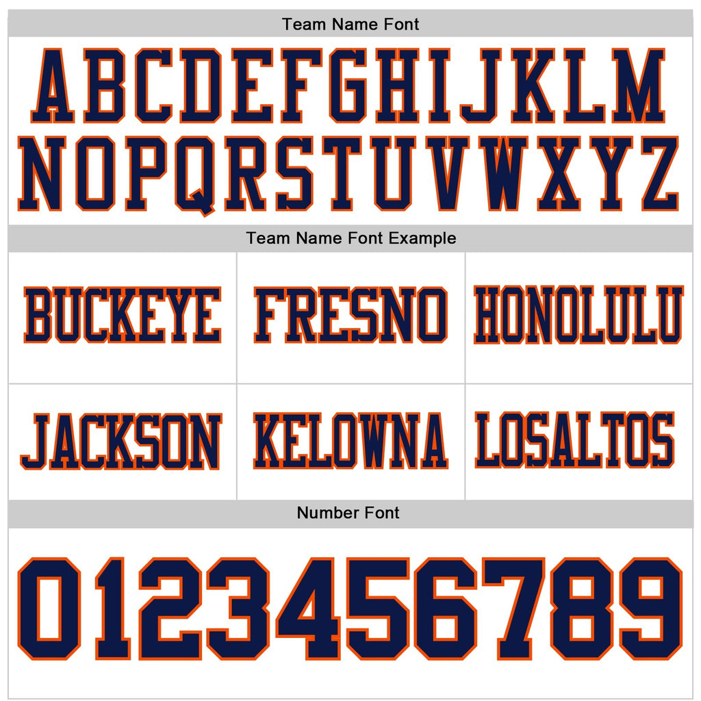 Custom White Navy-Orange Authentic Football Jersey photo 4