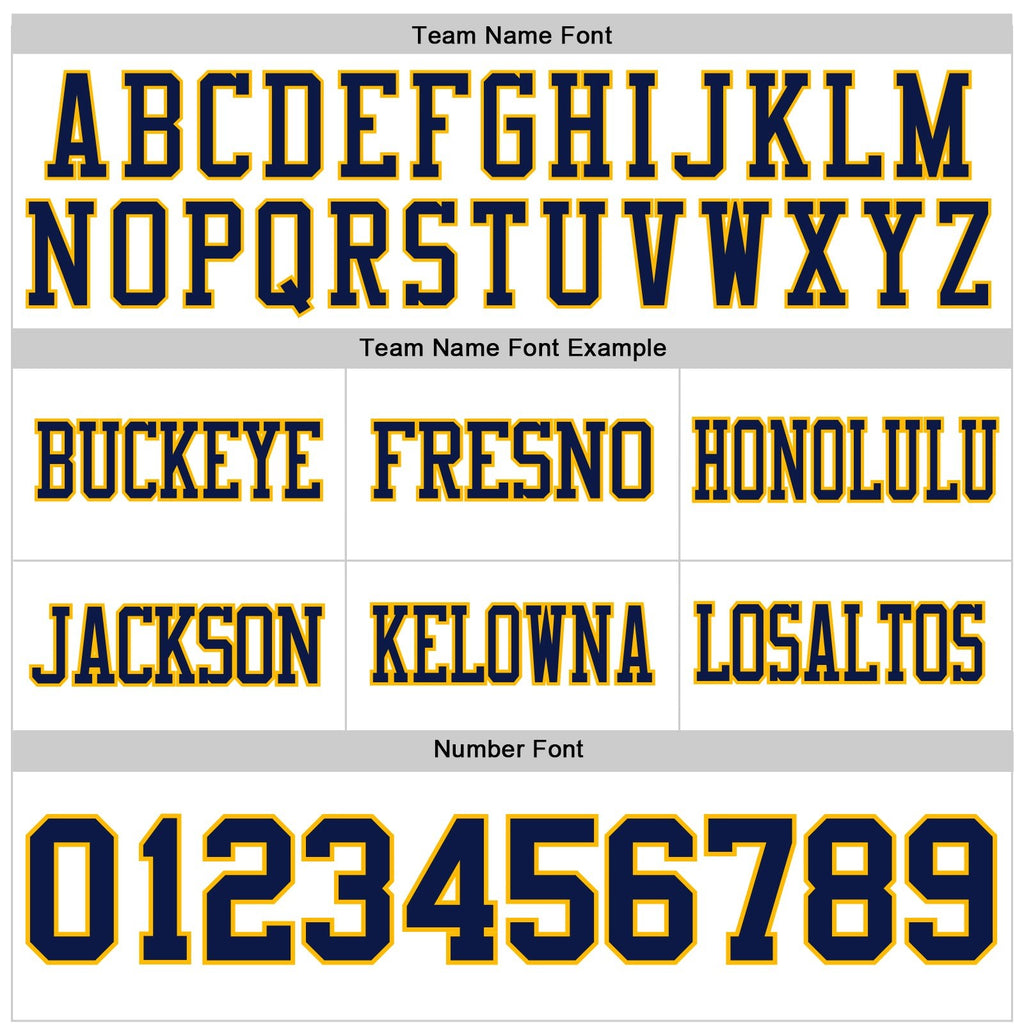 Custom White Navy-Gold Authentic Football Jersey photo 3