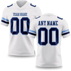 Custom White Navy-Light Blue Authentic Football Jersey