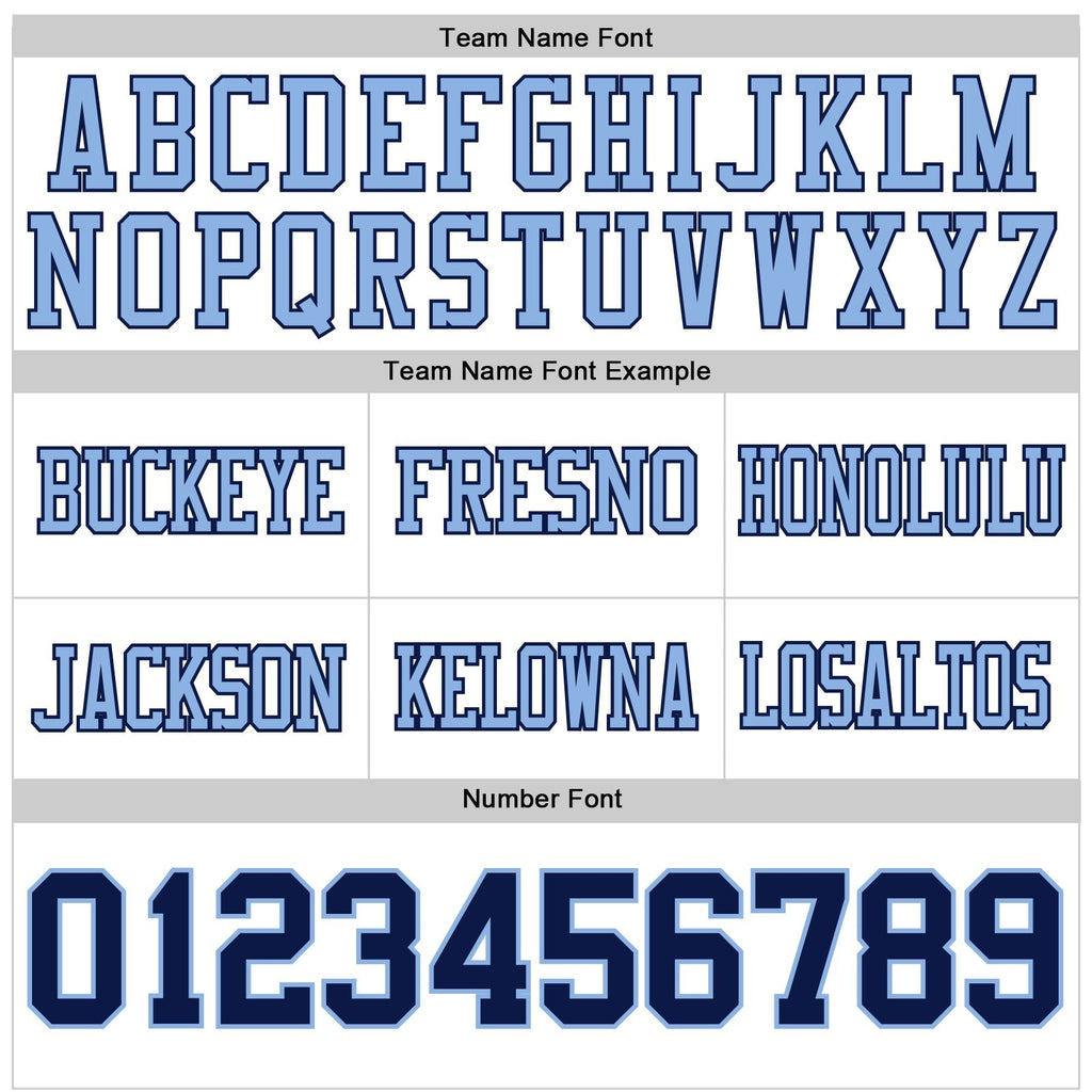 Custom White Navy-Light Blue Authentic Football Jersey photo 3