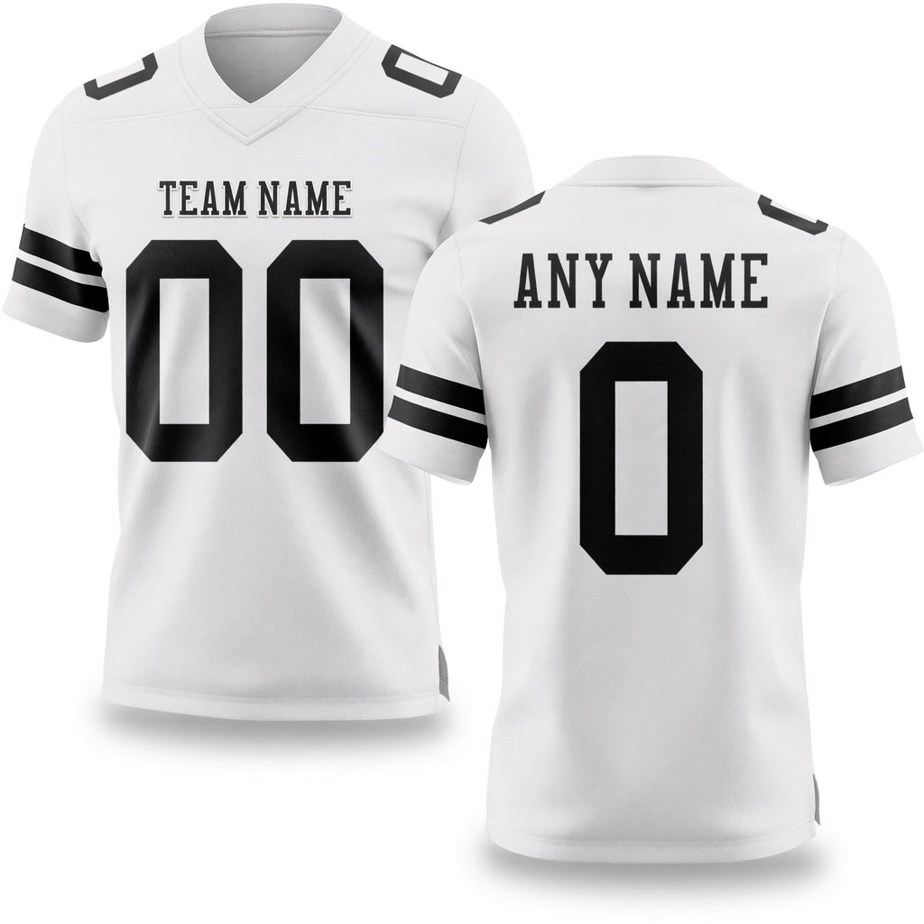 Custom White Black Authentic Football Jersey