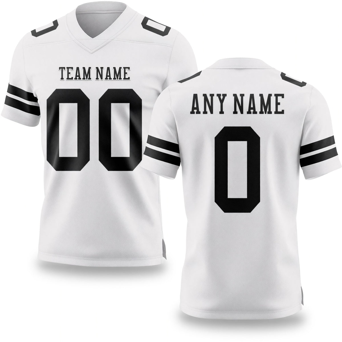 Custom White Black Authentic Football Jersey