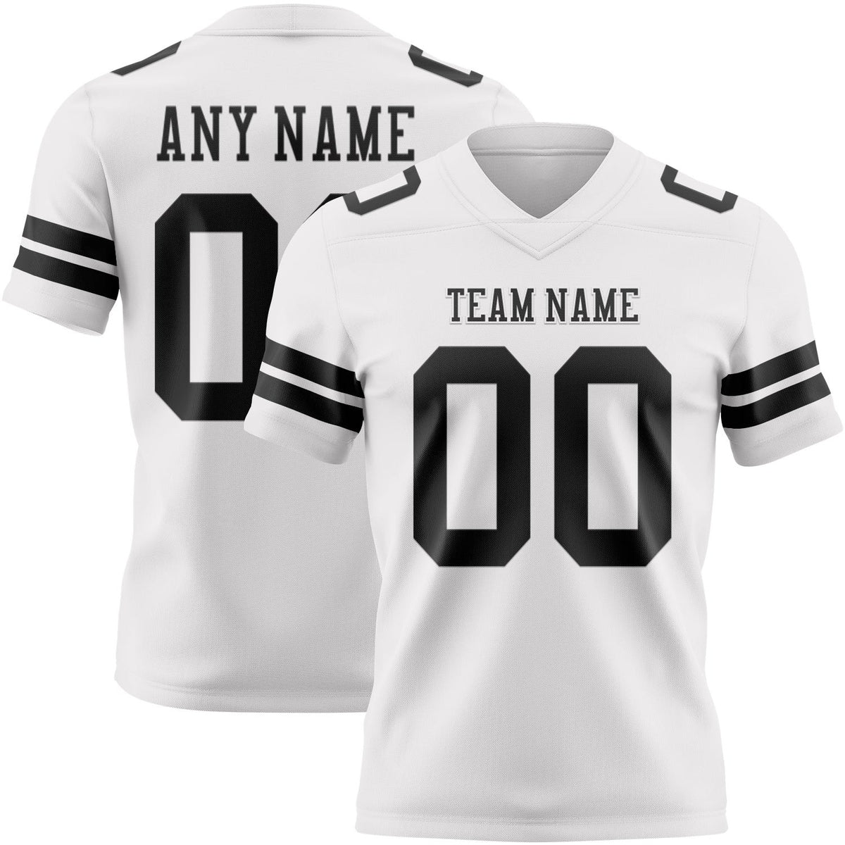 Custom White Black Authentic Football Jersey photo 1