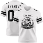 Custom White Black Authentic Football Jersey photo 2