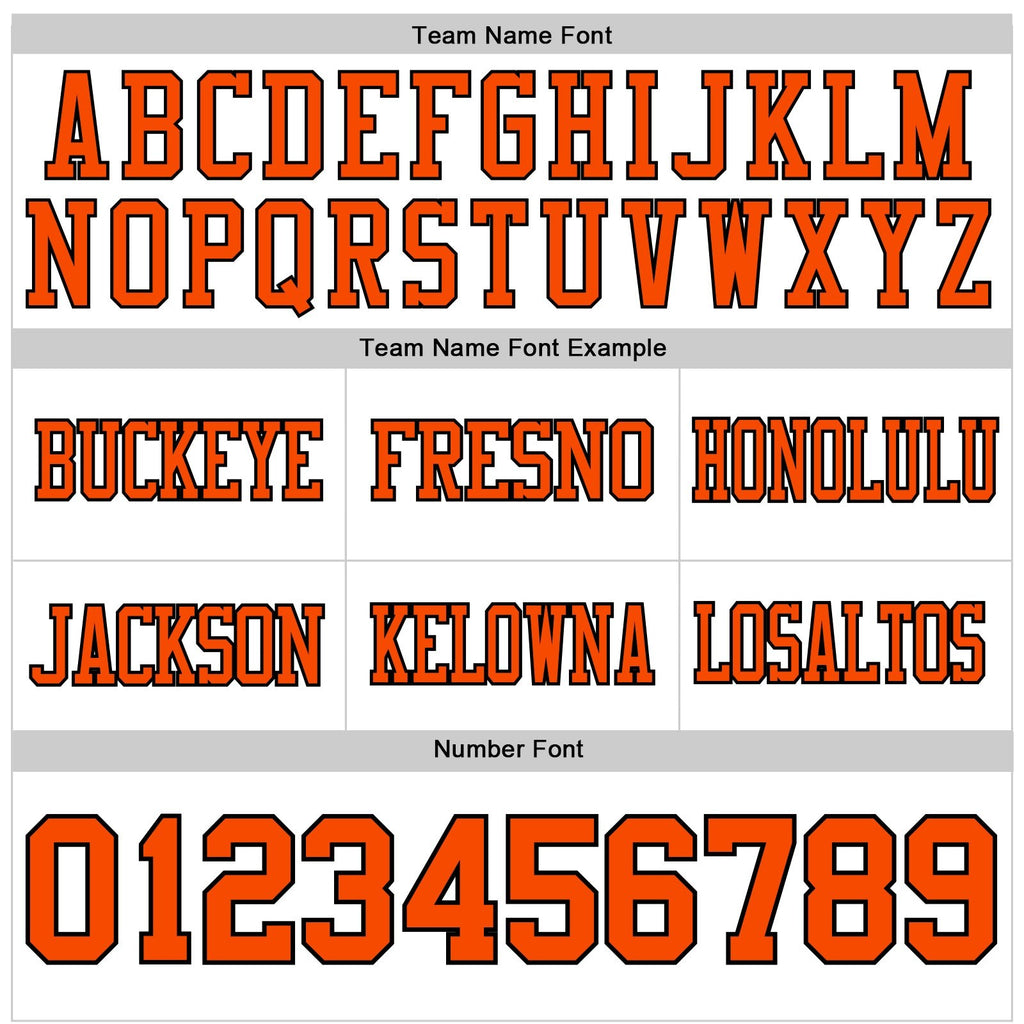Custom White Orange-Black Authentic Football Jersey photo 4