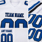 Custom White Royal-Black Authentic Football Jersey detail
