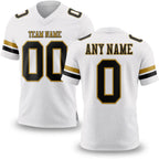 Custom White Black-Old Gold Authentic Football Jersey