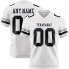 Custom White Black-Gray Authentic Football Jersey