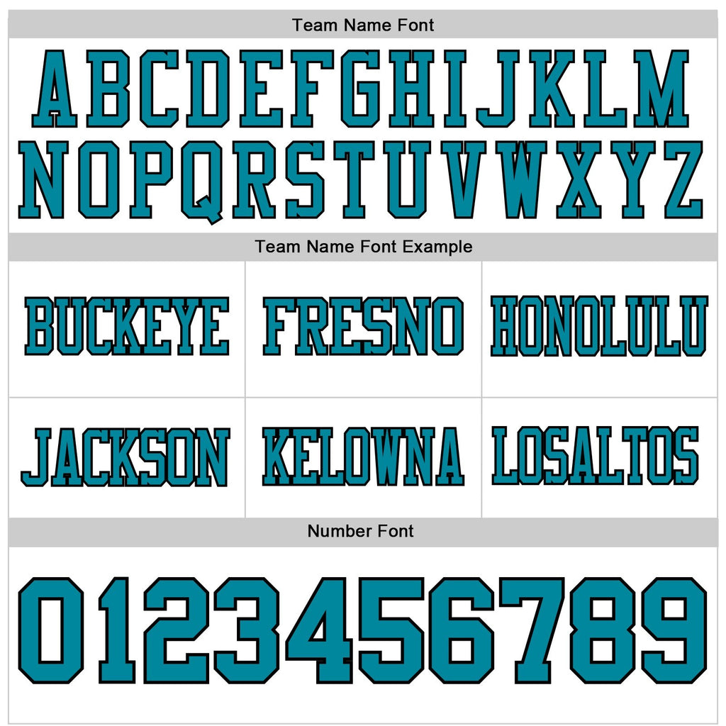 Custom White Teal-Black Authentic Football Jersey photo 4