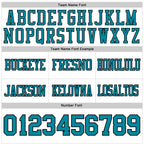 Custom White Teal-Black Authentic Football Jersey photo 4