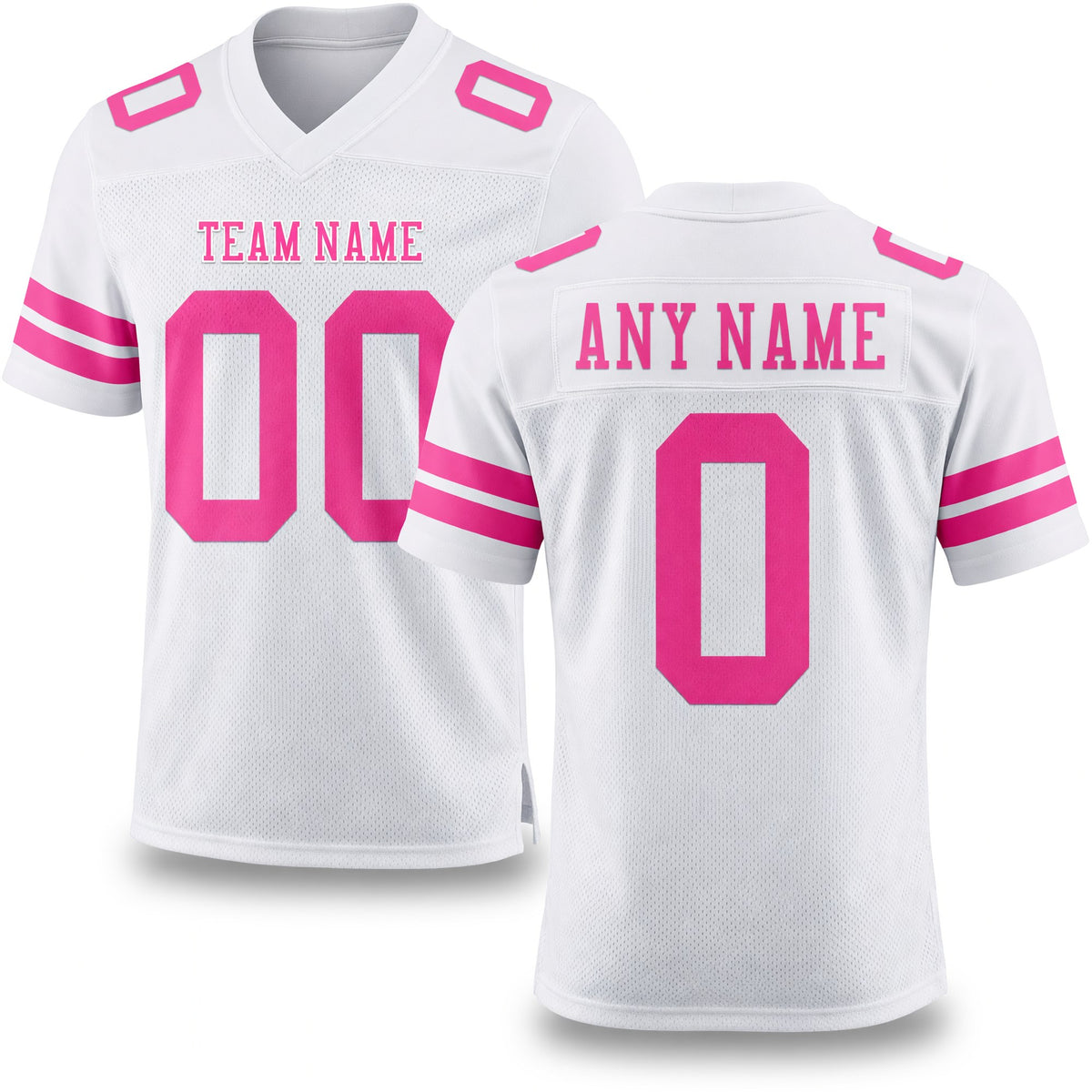 Custom White Pink Authentic Football Jersey