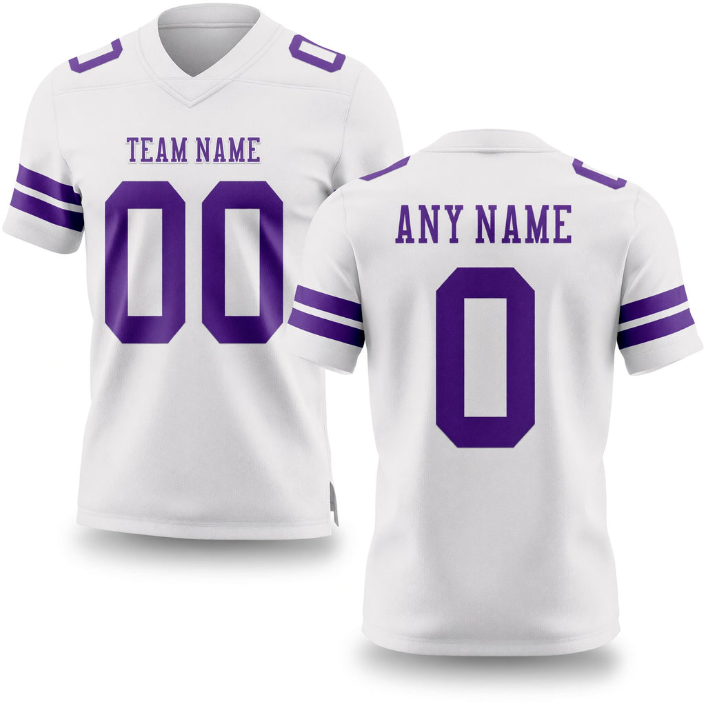 Custom White Purple Authentic Football Jersey