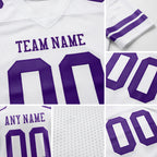 Custom White Purple Authentic Football Jersey detail