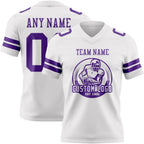 Custom White Purple Authentic Football Jersey photo 2