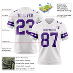 Custom White Purple Authentic Football Jersey photo 3