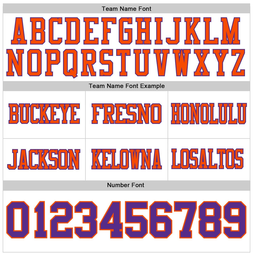Custom White Purple-Orange Authentic Football Jersey photo 3