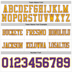 Custom White Purple-Gold Authentic Football Jersey photo 3
