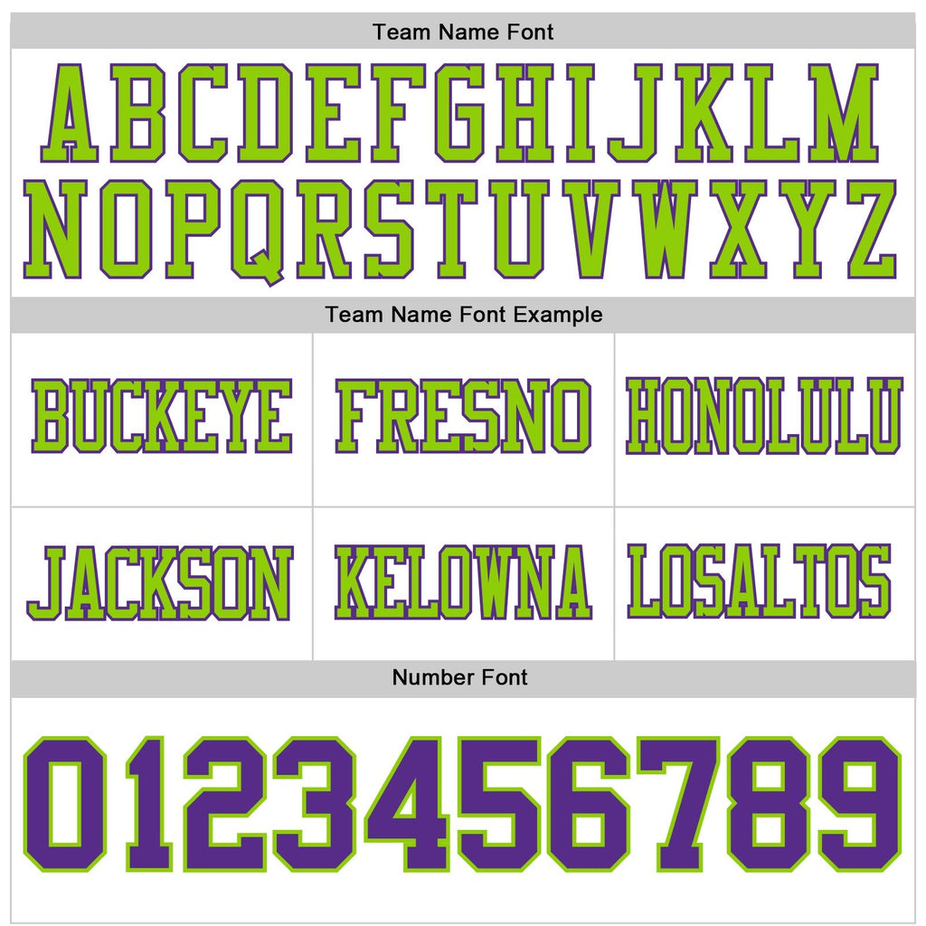 Custom White Purple-Neon Green Authentic Football Jersey photo 3