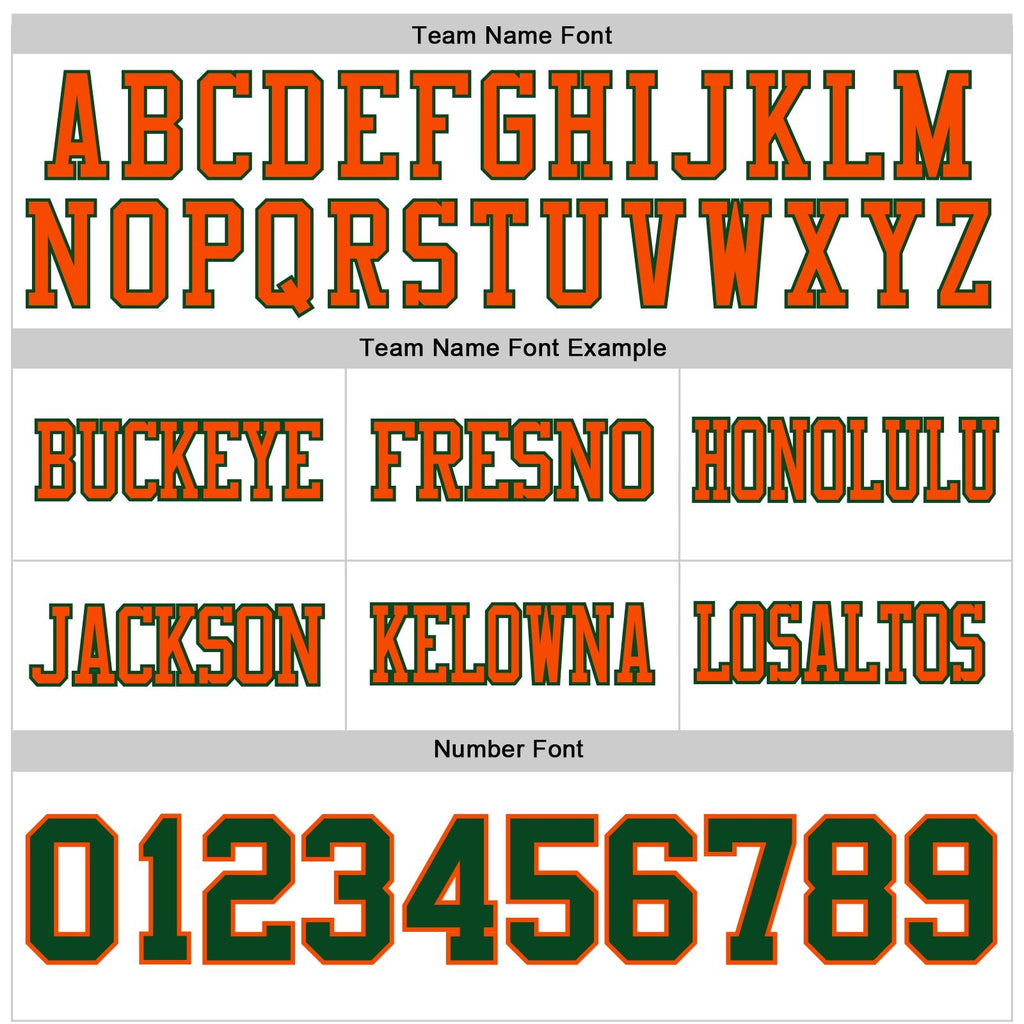 Custom White Green-Orange Authentic Football Jersey photo 3
