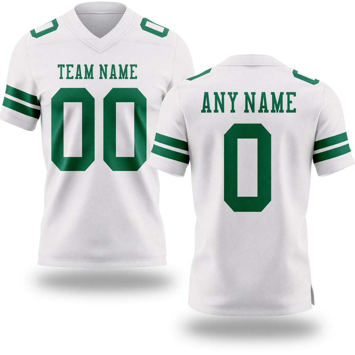 Custom White Kelly Green Authentic Football Jersey