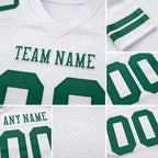 Custom White Kelly Green Authentic Football Jersey detail