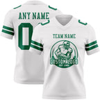 Custom White Kelly Green Authentic Football Jersey photo 2