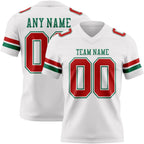 Custom White Red-Kelly Green Authentic Football Jersey photo 1