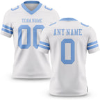 Custom White Light Blue Authentic Football Jersey
