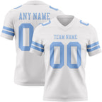Custom White Light Blue Authentic Football Jersey photo 1