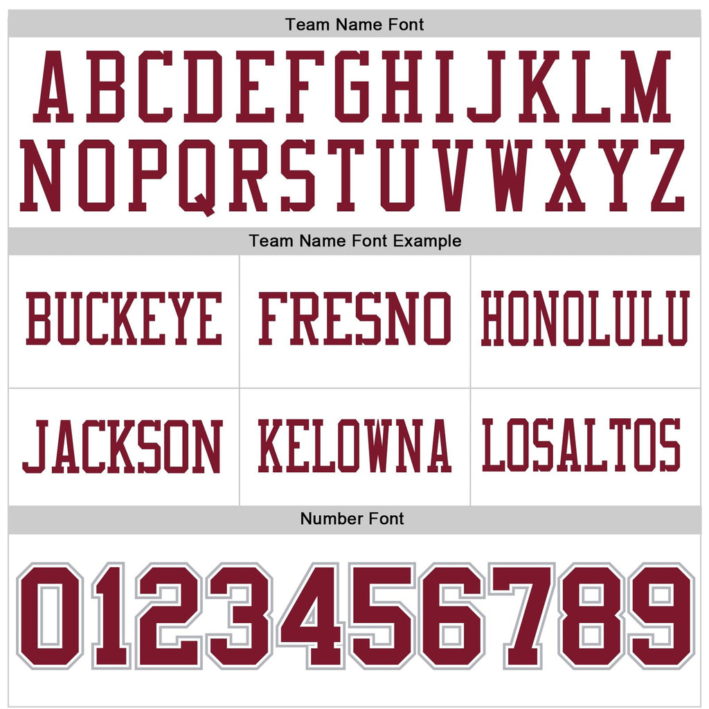 Custom White Crimson-Gray Authentic Football Jersey photo 3