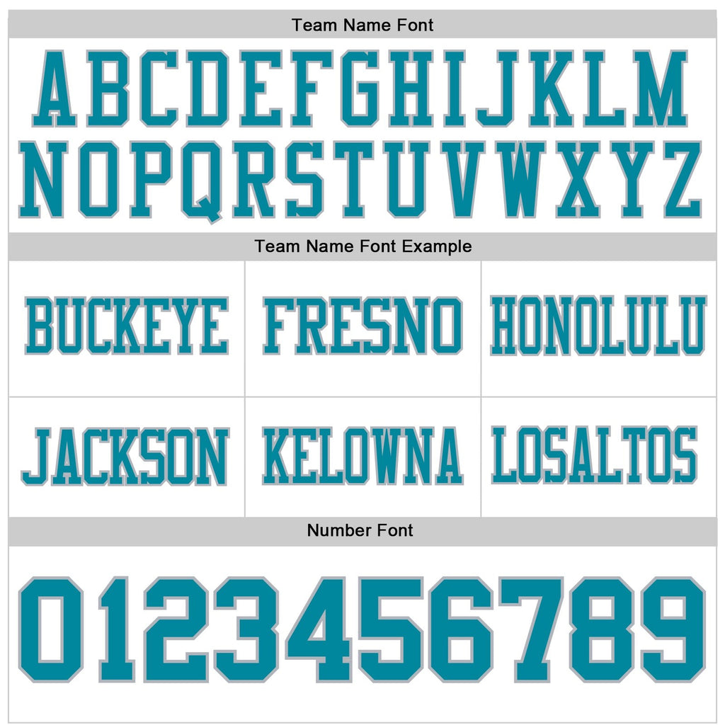 Custom White Teal-Gray Authentic Football Jersey photo 3