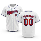 Custom Stitched White Red-Navy Baseball Pullover Sweatshirt Hoodie