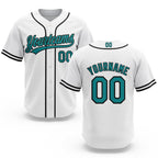 Custom Stitched White Teal-Black Baseball Pullover Sweatshirt Hoodie