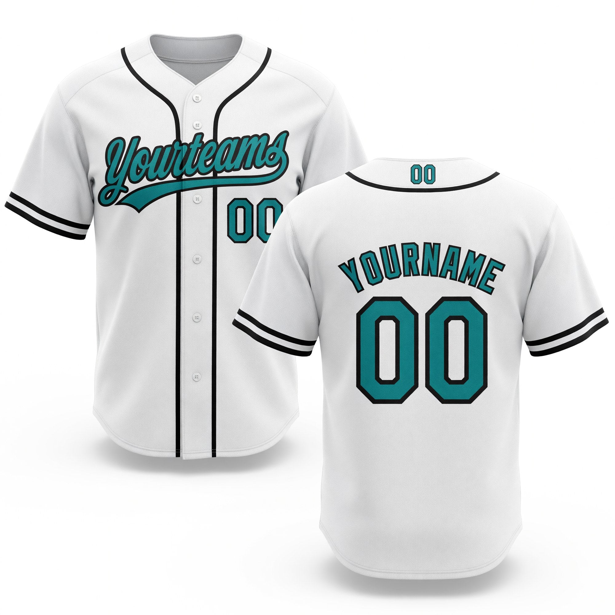 Custom Stitched White Teal-Black Baseball Pullover Sweatshirt Hoodie