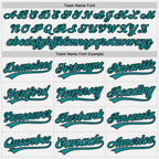 Custom Stitched White Teal-Black Baseball Pullover Sweatshirt Hoodie photo 2