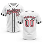 Custom Stitched White Medium Pink-Black Baseball Pullover Sweatshirt Hoodie
