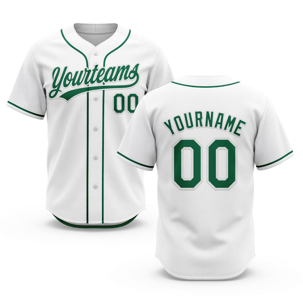 Custom Stitched White Kelly Green-White Baseball Pullover Sweatshirt Hoodie