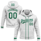 Custom Stitched White Kelly Green-White Baseball Pullover Sweatshirt Hoodie photo 1